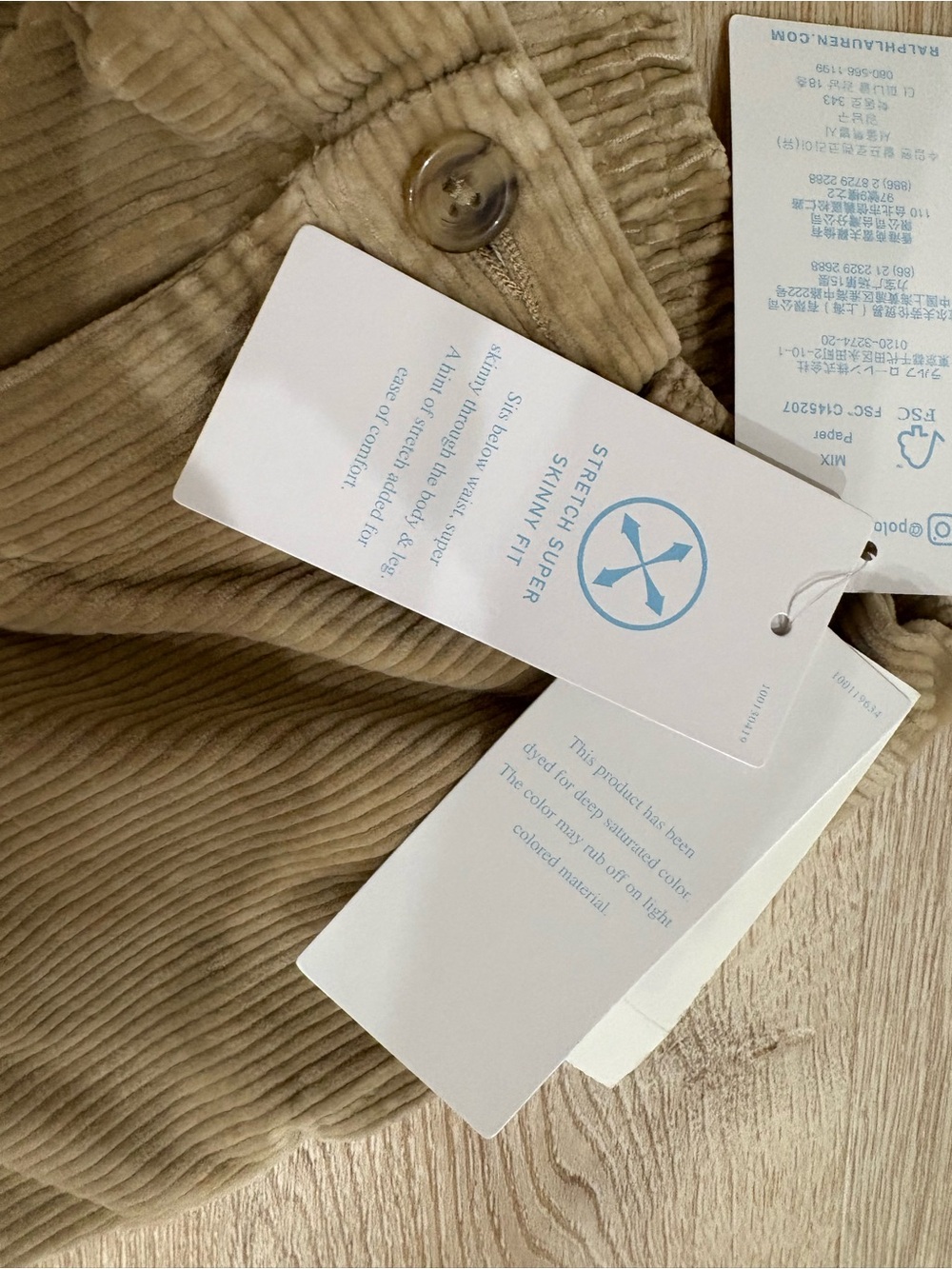 Ralph Lauren Kids Beige Corduroy Pants - Picture 5 of 6